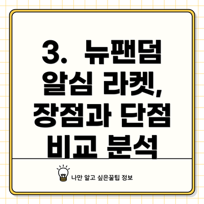3.  뉴팬덤 알심 라켓,  장점과 단점 비교 분석