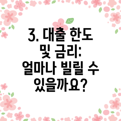 3. 대출 한도 및 금리: 얼마나 빌릴 수 있을까요?