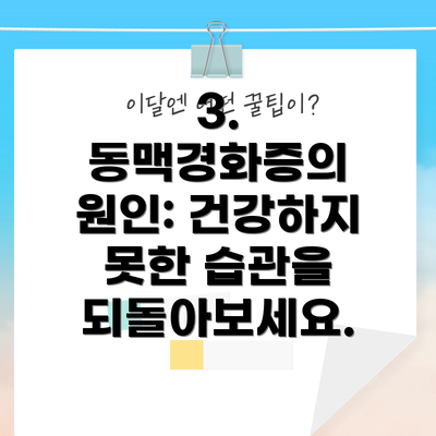 3. 동맥경화증의 원인: 건강하지 못한 습관을 되돌아보세요.