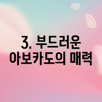 3. 부드러운 아보카도의 매력