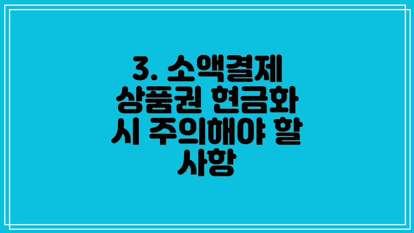 3. 소액결제 상품권 현금화 시 주의해야 할 사항
