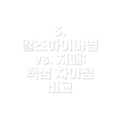 3. 알츠하이머병 vs. 치매:  핵심 차이점 비교