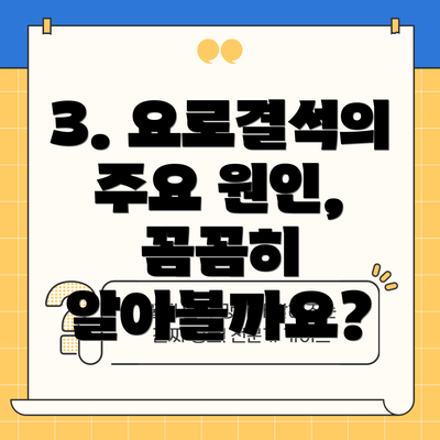 3. 요로결석의 주요 원인, 꼼꼼히 알아볼까요?