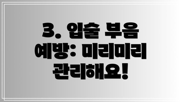 3. 입술 부음 예방: 미리미리 관리해요!
