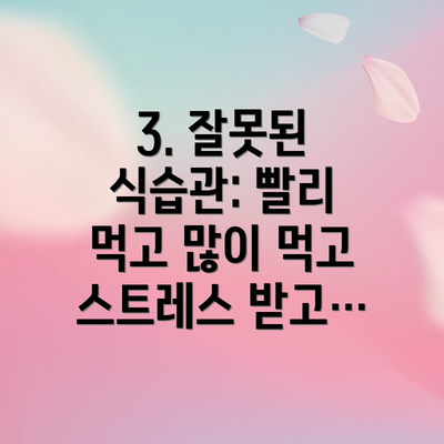 3. 잘못된 식습관: 빨리 먹고 많이 먹고 스트레스 받고…