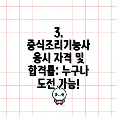 3. 중식조리기능사 응시 자격 및 합격률: 누구나 도전 가능!