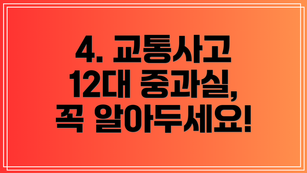 4. 교통사고 12대 중과실, 꼭 알아두세요!