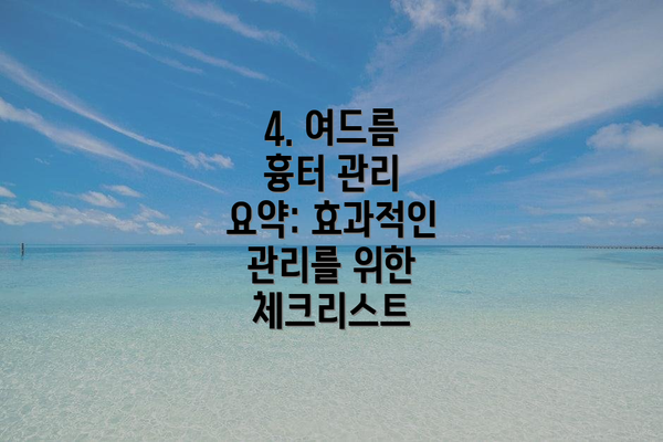 4. 여드름 흉터 관리 요약: 효과적인 관리를 위한 체크리스트