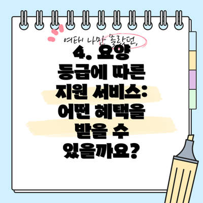4. 요양 등급에 따른 지원 서비스:  어떤 혜택을 받을 수 있을까요?