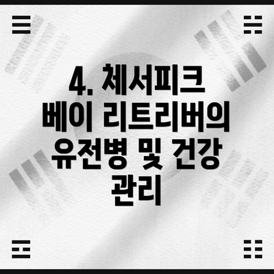 4. 체서피크 베이 리트리버의 유전병 및 건강 관리