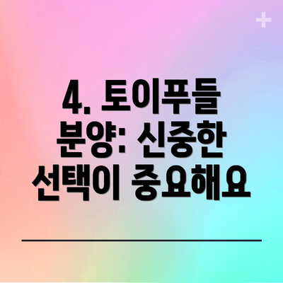 4. 토이푸들 분양: 신중한 선택이 중요해요
