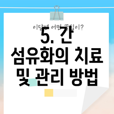 5. 간 섬유화의 치료 및 관리 방법