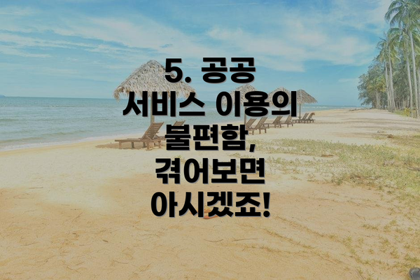 5. 공공 서비스 이용의 불편함, 겪어보면 아시겠죠!