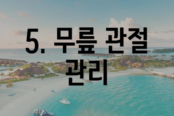 5. 무릎 관절 관리