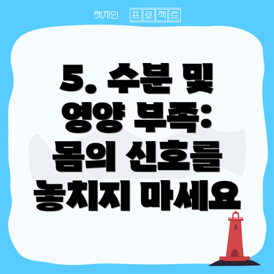 5. 수분 및 영양 부족: 몸의 신호를 놓치지 마세요