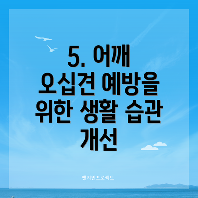 5. 어깨 오십견 예방을 위한 생활 습관 개선