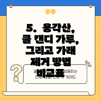 5.  용각산, 쿨 캔디 가루, 그리고 가래 제거 방법 비교표