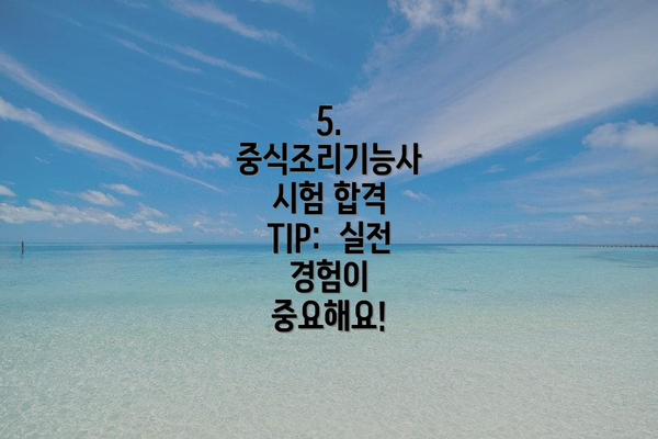 5. 중식조리기능사 시험 합격 TIP:  실전 경험이 중요해요!