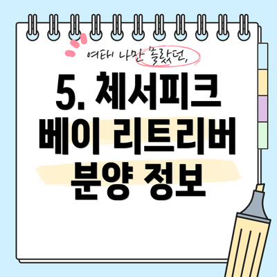 5. 체서피크 베이 리트리버 분양 정보