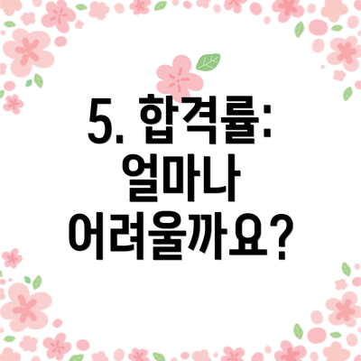 5. 합격률: 얼마나 어려울까요?