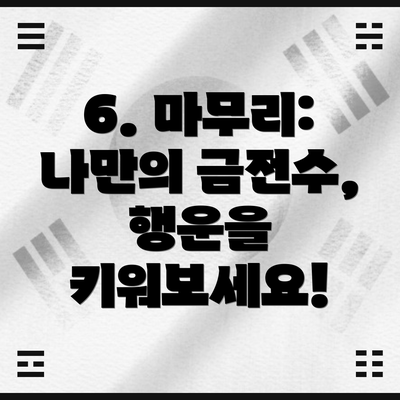 6. 마무리:  나만의 금전수, 행운을 키워보세요!