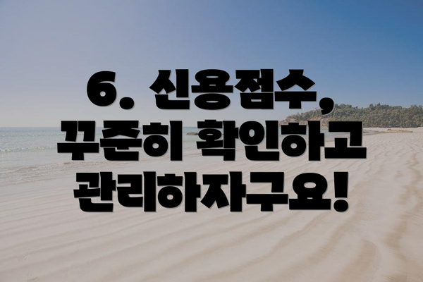6. 신용점수, 꾸준히 확인하고 관리하자구요!