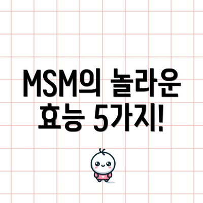 MSM의 놀라운 효능 5가지!