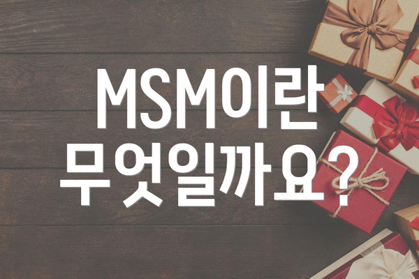 MSM이란 무엇일까요?
