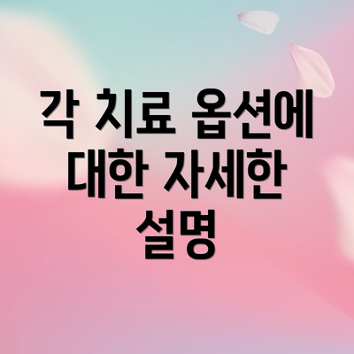 각 치료 옵션에 대한 자세한 설명