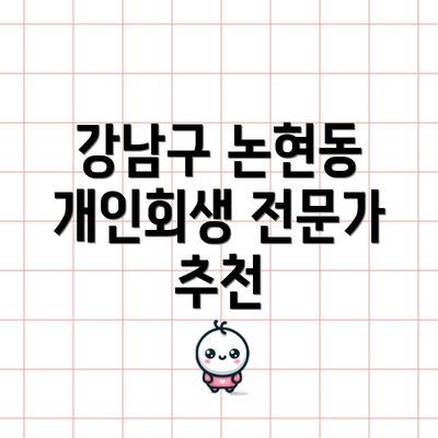 강남구 논현동 개인회생 전문가 추천