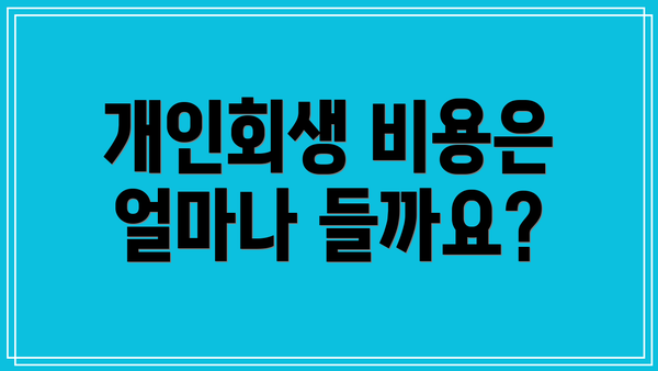 개인회생 비용은 얼마나 들까요?