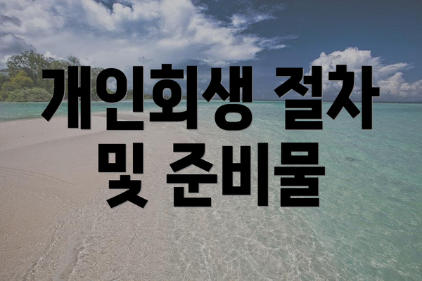 개인회생 절차 및 준비물