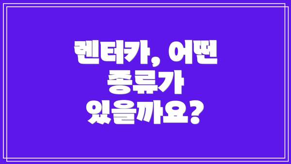 렌터카, 어떤 종류가 있을까요?