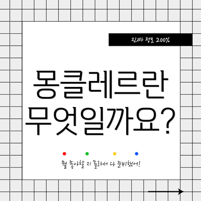 몽클레르란 무엇일까요?