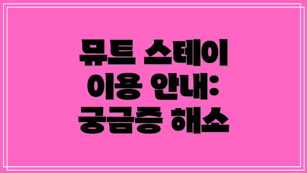 뮤트 스테이 이용 안내: 궁금증 해소