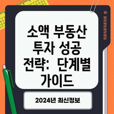 소액 부동산 투자 성공 전략:  단계별 가이드