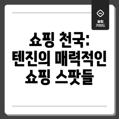 쇼핑 천국: 텐진의 매력적인 쇼핑 스팟들