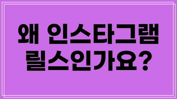 왜 인스타그램 릴스인가요?