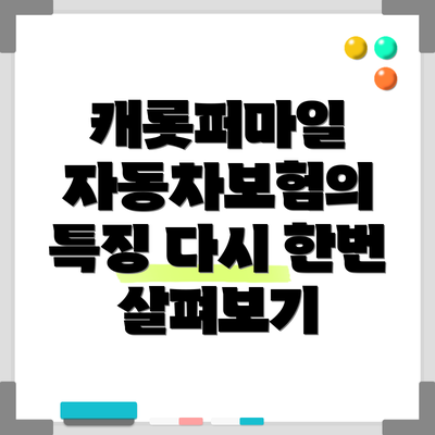 캐롯퍼마일 자동차보험의 특징 다시 한번 살펴보기