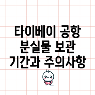 타이베이 공항 분실물 보관 기간과 주의사항
