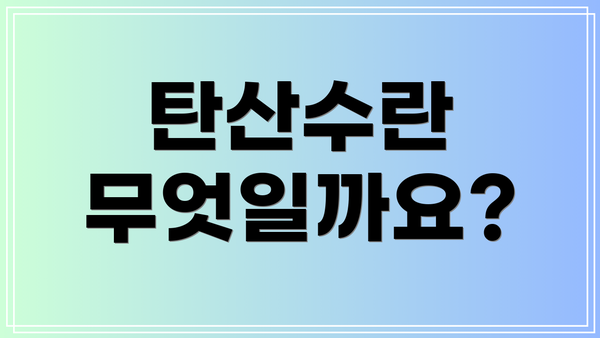 탄산수란 무엇일까요?
