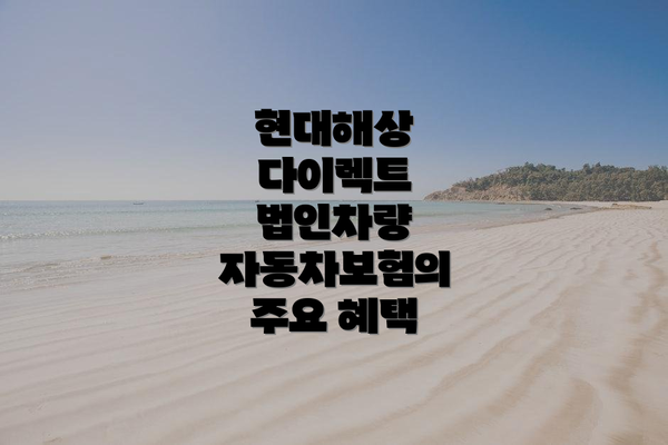 현대해상 다이렉트 법인차량 자동차보험 비교표