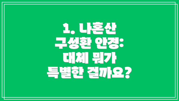 1. 나혼산 구성환 안경: 대체 뭐가 특별한 걸까요?