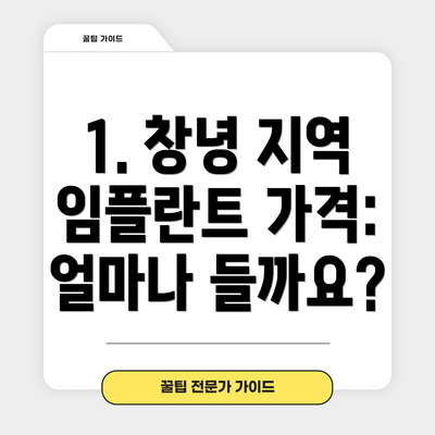 1. 창녕 지역 임플란트 가격: 얼마나 들까요?