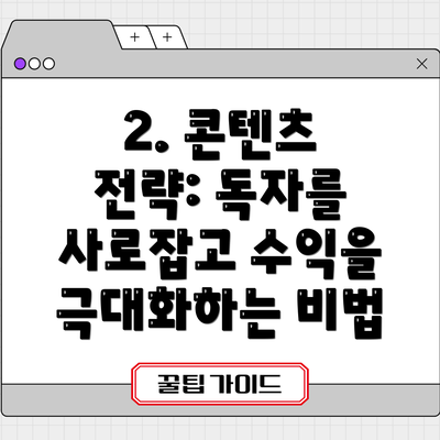 2. 콘텐츠 전략: 독자를 사로잡고 수익을 극대화하는 비법