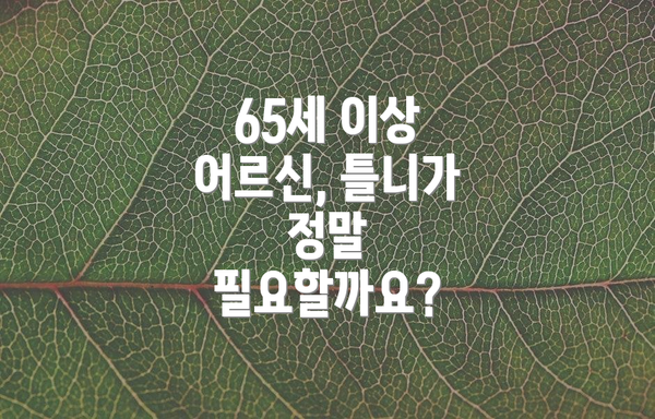 65세 이상 어르신, 틀니가 정말 필요할까요?