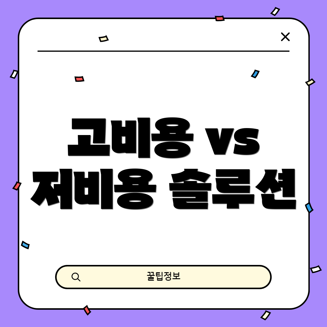 고비용 vs 저비용 솔루션