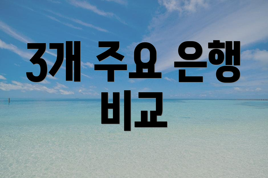 3개 주요 은행 비교