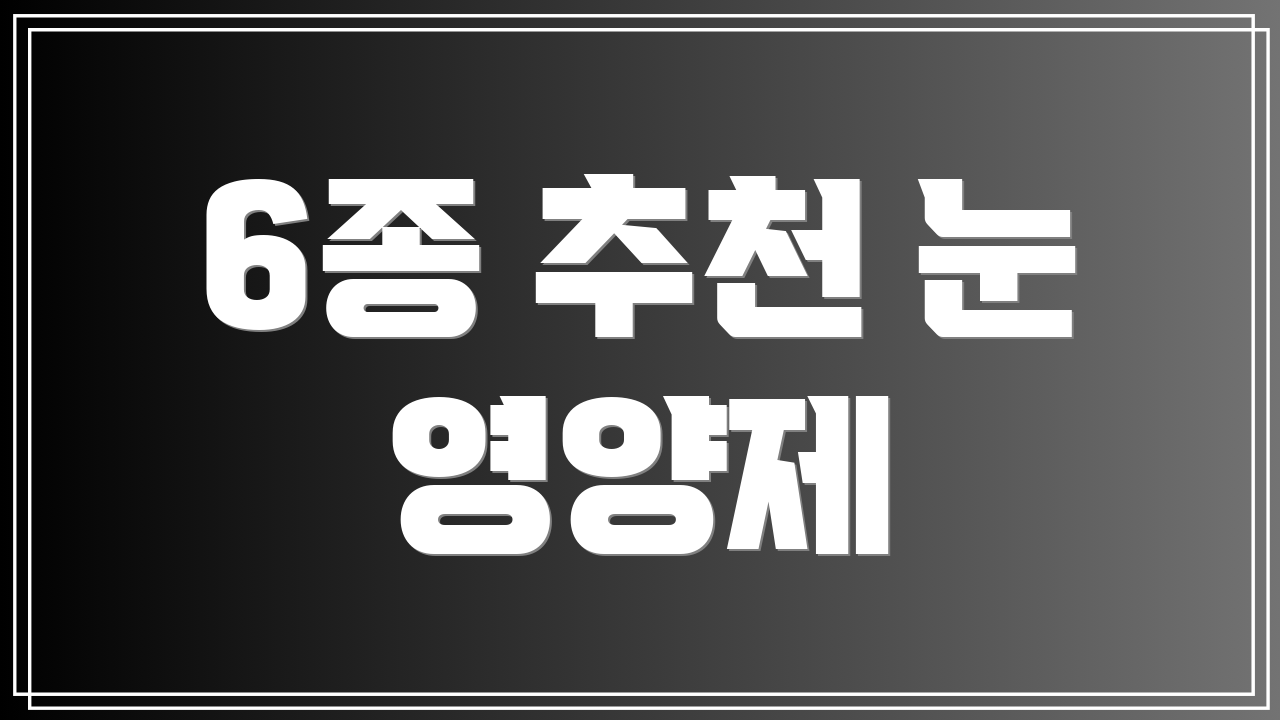 6종 추천 눈 영양제