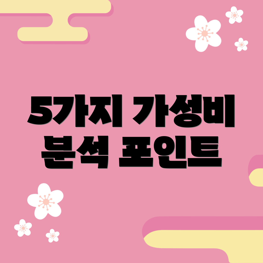 5가지 가성비 분석 포인트